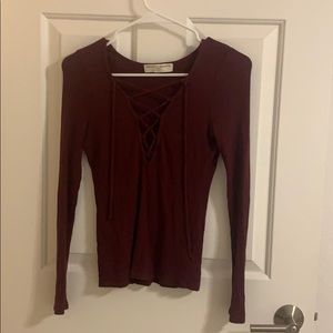 Urban Outfitters lace up fitted top